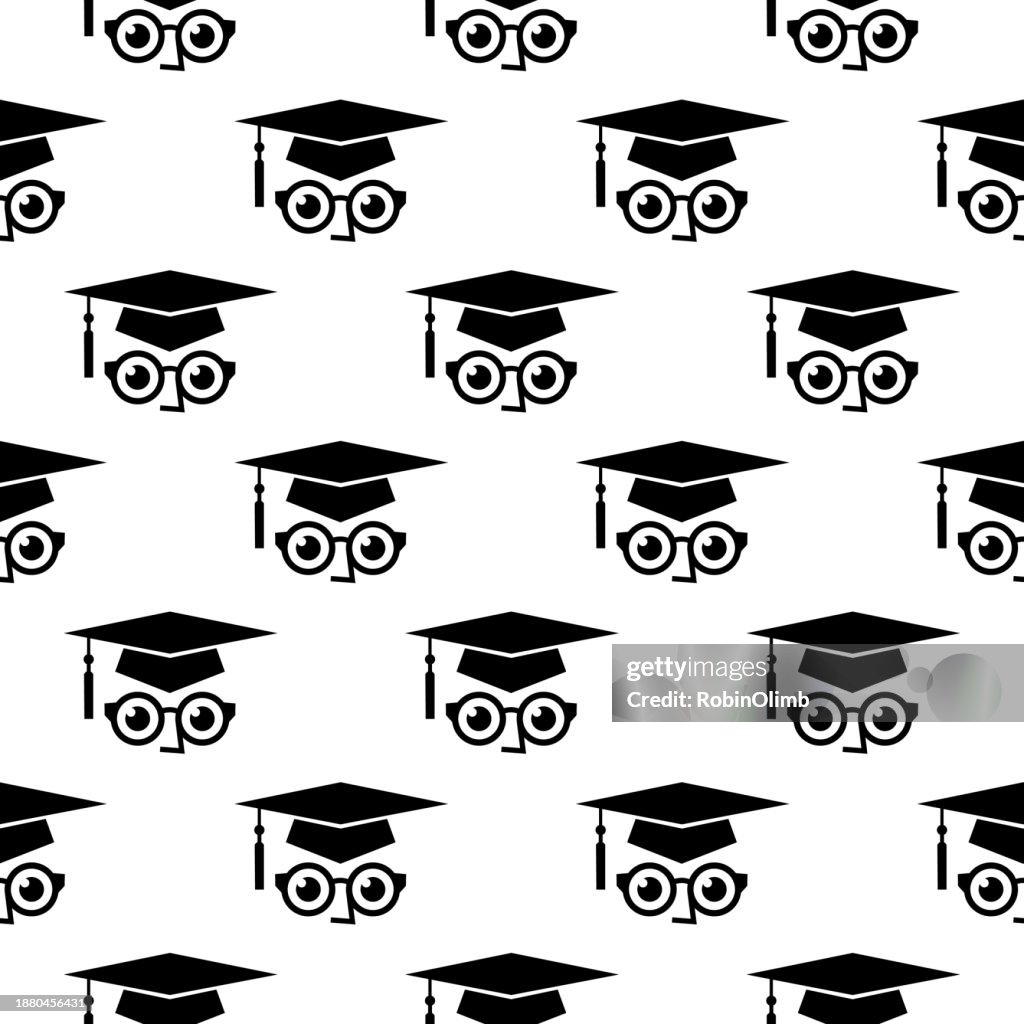 Graduation Face Vector Graduating Student Face Seamless Pattern High-Res Vector Graphic ...