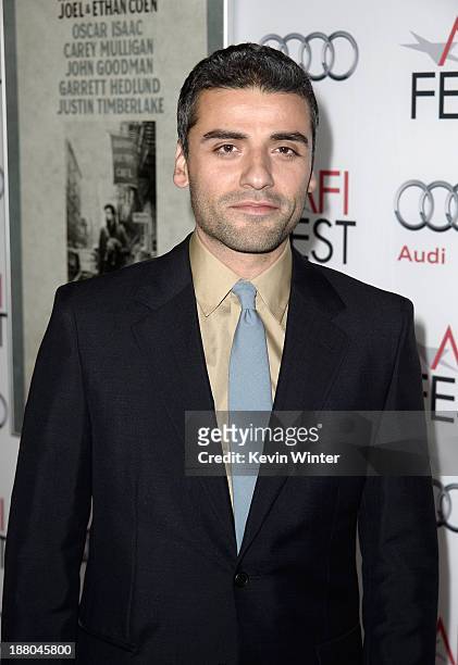 Actor Oscar Isaac attends the AFI Premiere Screening of "Inside Llewyn Davis" at TCL Chinese Theatre on November 14, 2013 in Hollywood, California.