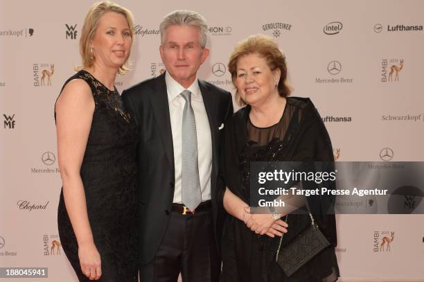 Jupp Heynckes, his wife Iris Heynckes and his daughter Kerstin Heynckes attend the Bambi Awards 2013 at Stage Theater on November 14, 2013 in Berlin,...