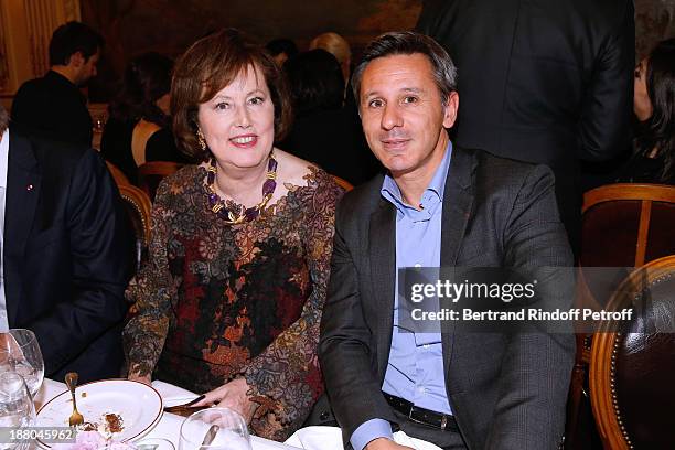 Princess Laure de Beauvau Craon and CEO of 'Monnaie de Paris' Christophe Beaux attend the 50th Anniversary party of Stephane Bern, called "Half a...