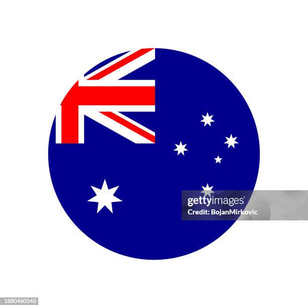 flagge des australischen kreises. vektor - australia day stock-grafiken, -clipart, -cartoons und -symbole