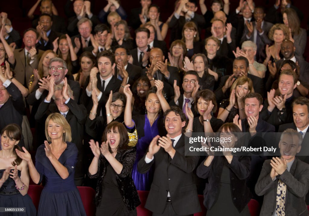 Clapping theater audience