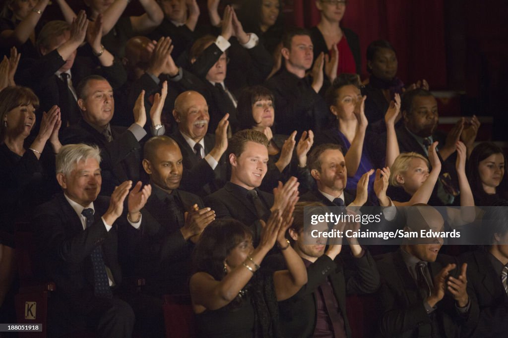 Clapping theater audience