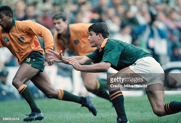 Joost van der Westhuizen of South Africa, in action during a pool stage match against Australia in the Rugby World Cup at Newlands, Cape Town, South...