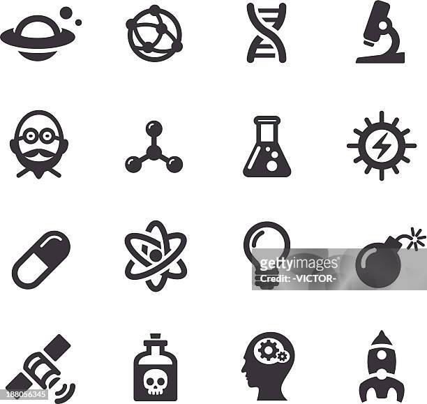 stockillustraties, clipart, cartoons en iconen met science icons - acme series - scheikunde