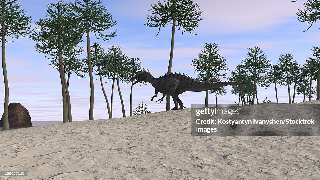 Suchomimus in a prehistoric environment.