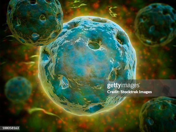 conceptual image of cell nucleus. the cell nucleus acts like the brain of the cell. it helps control eating, movement, and reproduction.  - interphase 幅插畫檔、美工圖案、卡通及圖標