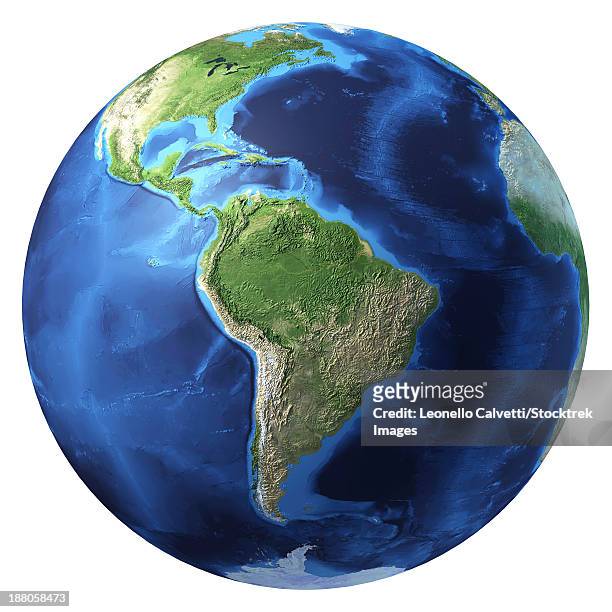3d rendering of planet earth with clouds, centered on south america. - south pacific ocean点のイラスト素材／クリップアート素材／マンガ素材／アイコン素材