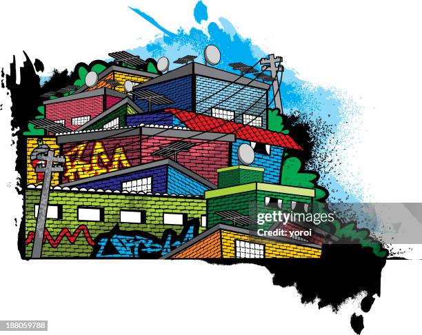 slum - rio de janeiro vector stock illustrations