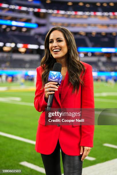 Kaylee Hartung poses for a photo prior to an NFL football game between the New Orleans Saints and the Los Angeles Rams at SoFi Stadium on December...