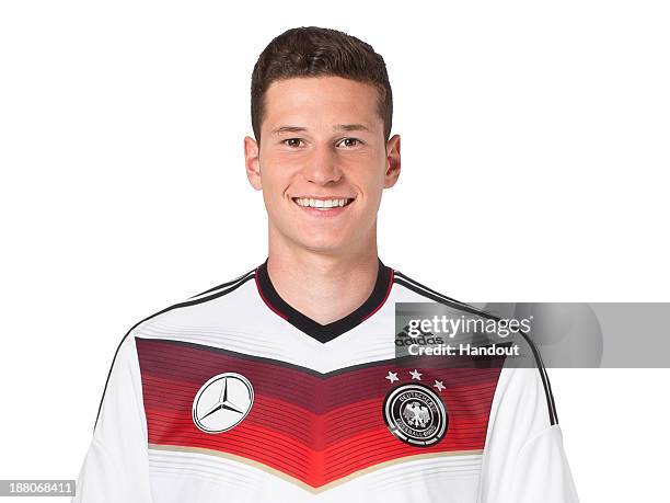 In this handout image provided by the DFB, Julian Draxler poses during the German National Team presentation on November 15, 2013 in Germany.