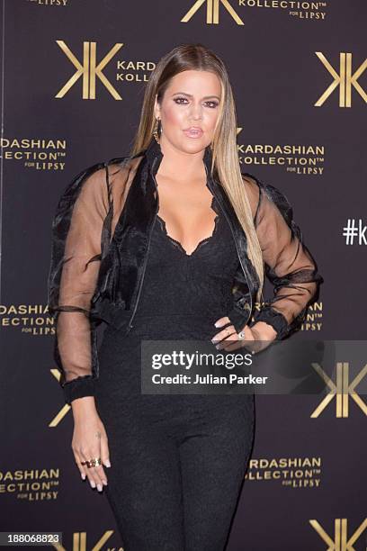 Khloe Kardashian attends the launch party for the Kardashian Kollection for Lipsy at Natural History Museum on November 14, 2013 in London, England.