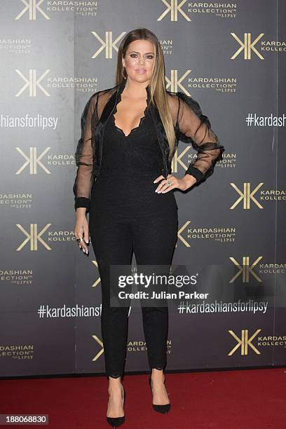 Khloe Kardashian attends the launch party for the Kardashian Kollection for Lipsy at Natural History Museum on November 14, 2013 in London, England.