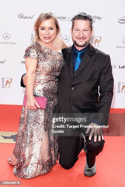Christine Urspruch and Tobias Materna attend the Bambi Awards 2013 at Stage Theater on November 14, 2013 in Berlin, Germany.