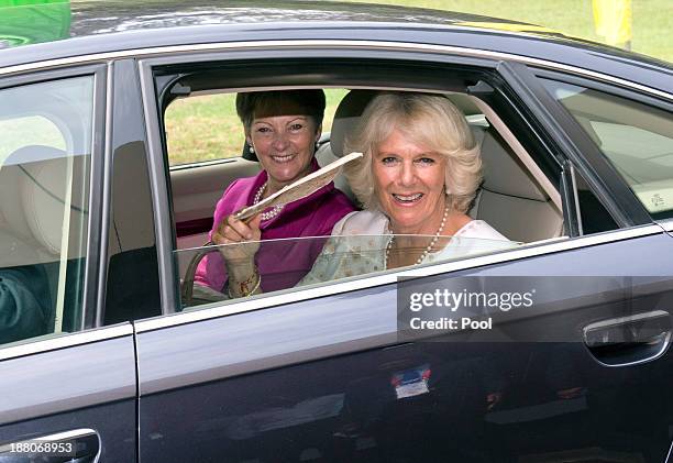 Camilla, Duchess of Cornwall visits the Colombo Public Library on November 15, 2013 in Colombo, Sri Lanka. This visit by The Duchess of Cornwall will...