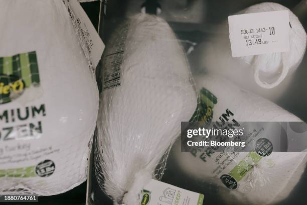 Frozen turkeys to distribute to seniors and families in need at the Greenwich Fire Department-Byram Station in Greenwich, Connecticut, US, on Monday,...