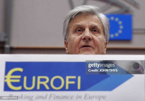 European Central Bank ECB, French chief Jean-Claude Trichet speaks during the 2007 EUROFI meeting about " Achieving the Integration of European...