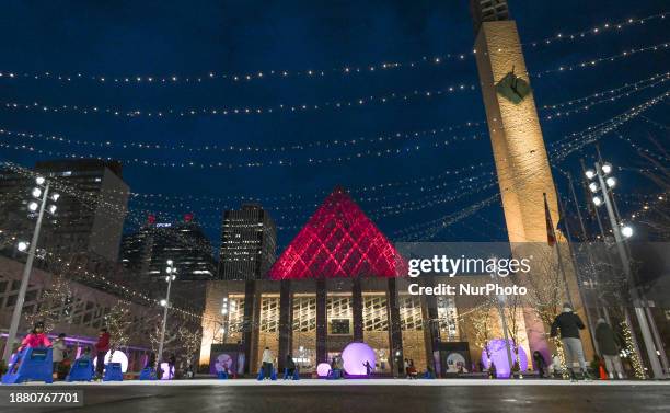 Edmonton's Town Hall on Churchill Square hosts an unconventional light exhibition headlined by the interactive 'moonGARDEN' display, skipping the...