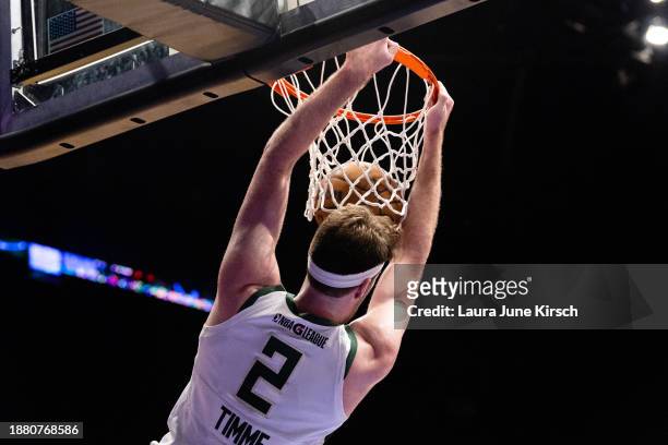 Drew Time of the Wisconsin Herd dunks the ball during the game against the Long Island Nets on December 27, 2023 at Nassau Coliseum in Uniondale, New...