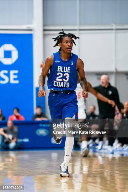 Terquavion Smith of the Delaware Blue Coats runs on during a game against the Capital City Go-Go on December 27, 2023 at Chase Fieldhouse in...
