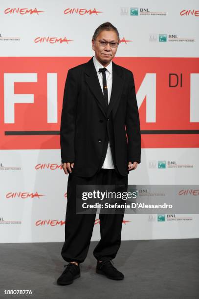 Director Takashi Miike attends the 'The Mole Song' Photocall during the 8th Rome Film Festival at the Auditorium Parco Della Musica on November 15,...