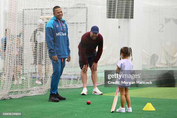 Usman Khawaja watch on during an Australian Test squad nets session at Melbourne Cricket Ground on December 25, 2023 in Melbourne, Australia.