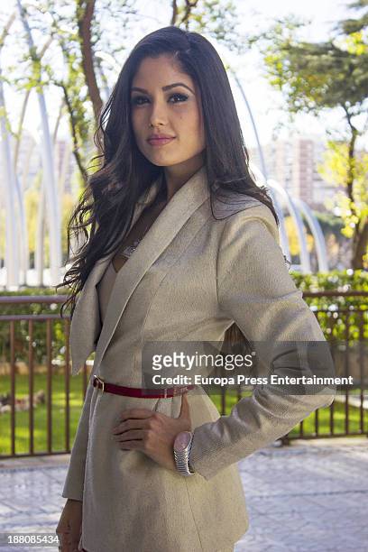 Patricia Yurena Rodriguez, 2013 Miss Universe 1st Runner-Up poses for a photo session on November 14, 2013 in Madrid, Spain.