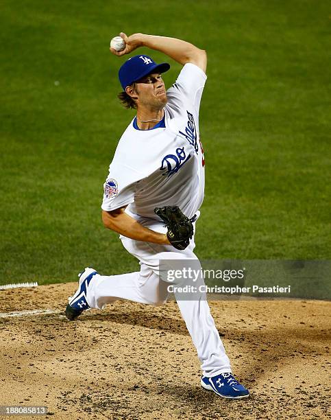 National League All-Star Clayton Kershaw of the Los Angeles Dodgers throws a pitch during the 84th MLB All-Star Game on July 16, 2013 at Citi Field...