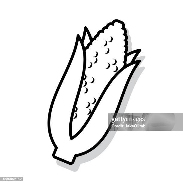 corn doodle 5 - corn on the cob stock illustrations