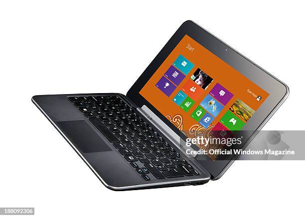 Dell XPS 10 tablet PC photographed on a white background, taken on April 3, 2013.