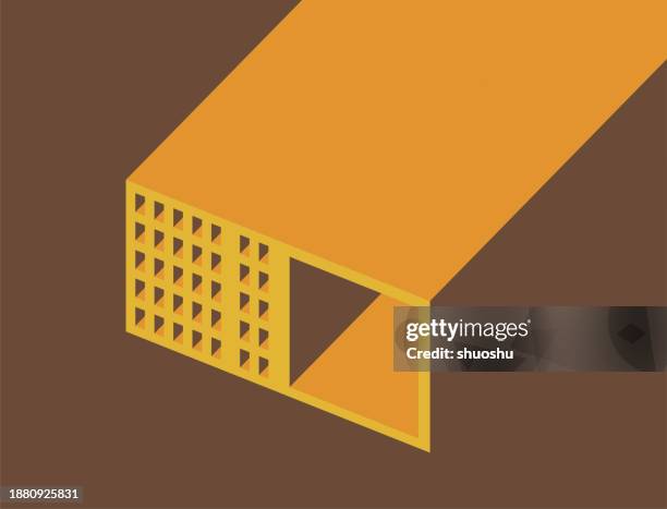 abstract minimalism rectangle cube model design pattern background - 3d cube box stock illustrations