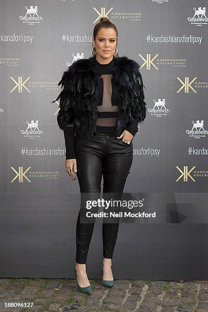 Khloe Kardashian arrives at a customer event to promote the Kardashian Kollection for Lipsy at Gilgamesh on November 15, 2013 in London, England.