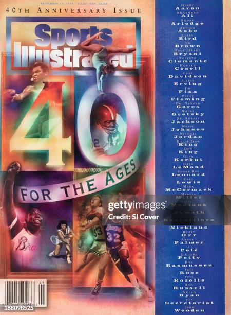 September 19, 1994 Sports Illustrated via Getty Images Cover: Sports: 40th Anniversary Issue: Boxing: Muhammad Ali vs Joe Frazier during WBC/ WBA...