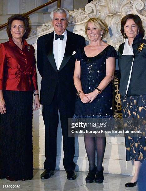 Europe Ralph Lauren Group President John Hooks, Isabel Oriol and Esperanza Aguirre attend the Ralph Lauren Dinner Charity Gala at Casino Madrid on...