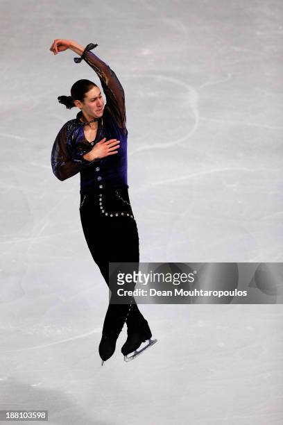 Jason Brown of USA performs in the Mens Short Program during day one of Trophee Eric Bompard ISU Grand Prix of Figure Skating 2013/2014 at the Palais...
