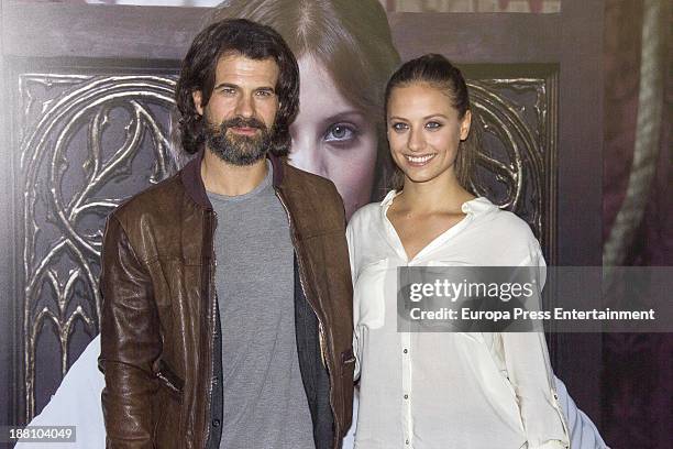 Michelle Jenner And Rodolfo Sancho attend 'Isabel. Vestuario de la serie de television' on November 14, 2013 in Madrid, Spain.