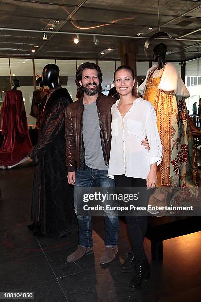 Michelle Jenner And Rodolfo Sancho attend 'Isabel. Vestuario de la serie de television' on November 14, 2013 in Madrid, Spain.