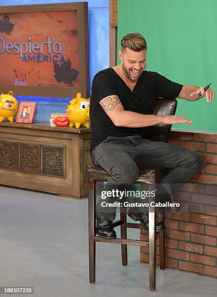 Ricky Martin on the set of Univisions "Despierta America" on November 15, 2013 in Miami, United States.