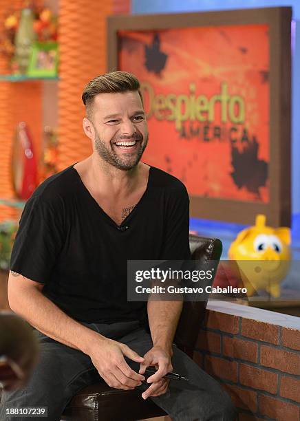 Ricky Martin on the set of Univisions "Despierta America" on November 15, 2013 in Miami, United States.