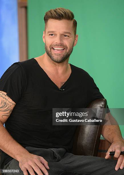 Ricky Martin on the set of Univisions "Despierta America" on November 15, 2013 in Miami, United States.