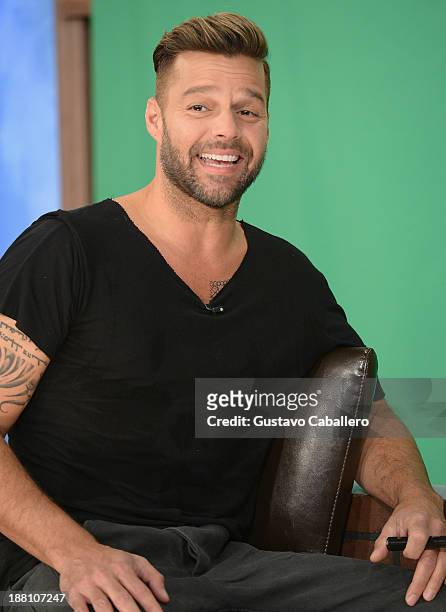 Ricky Martin on the set of Univisions "Despierta America" on November 15, 2013 in Miami, United States.