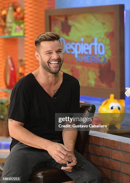 Ricky Martin on the set of Univisions "Despierta America" on November 15, 2013 in Miami, United States.