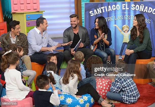 Johnny Lozada, Alan Tacher, Ricky Martin, Karla Martinez and Ana Patricia Gonzalez are on the set of Univisions "Despierta America" on November 15,...