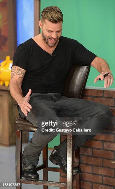 Ricky Martin on the set of Univisions "Despierta America" on November 15, 2013 in Miami, United States.