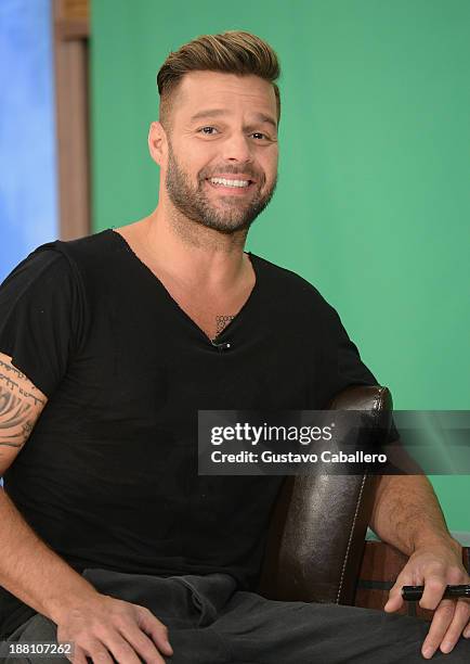 Ricky Martin on the set of Univisions "Despierta America" on November 15, 2013 in Miami, United States.