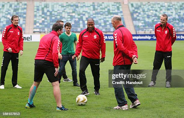 In this handout image, John Barnes during the Liverpool FC Legends training session at Moses Mabhida Stadium on November 15, 2013 in Durban, South...