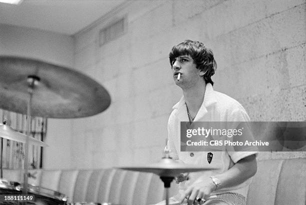 The Beatles rehearsing at the Deauville Hotel, Miami Beach, Florida for THE ED SULLIVAN SHOW. Shown here is drummer, Ringo Starr. Image dated...