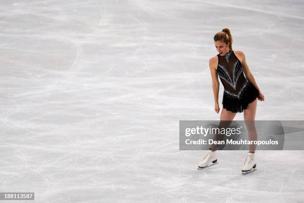 Ashley Wagner of the USA performs in the Ladies Short Program during day one of Trophee Eric Bompard ISU Grand Prix of Figure Skating 2013/2014 at...