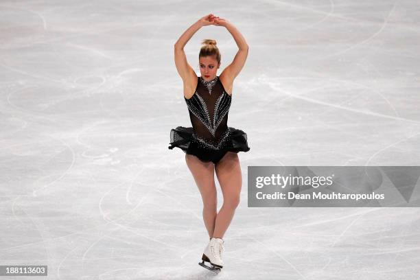 Ashley Wagner of the USA performs in the Ladies Short Program during day one of Trophee Eric Bompard ISU Grand Prix of Figure Skating 2013/2014 at...