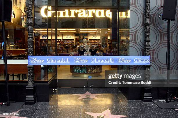 General view of atmosphere during the ribbon cutting ceremony of new Ghirardelli Soda Fountain and Chocolate Shop on November 15, 2013 in Hollywood,...